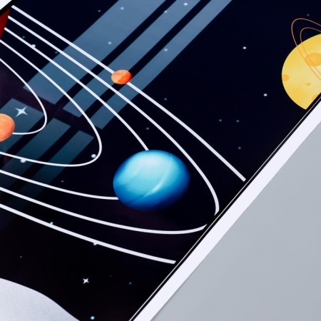 Sticker Plastic Interior triptych "Cosmonauts in space" set of 3 sheets 29.5x61 cm-2