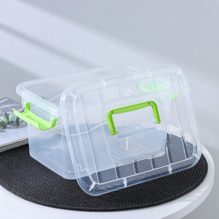 Plastic storage container with a “diplomat” lid, 25 × 17.5 × 13 cm, color mix-3