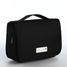Cosmetic bag classic, 24*10*18, lightning department, hook, black