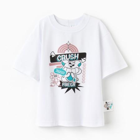 Children's Minaku T -shirt, white color, height 128 cm-6