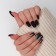 Falbled nails "Night", 12 pcs, with sparkles and holography, with adhesive plates, a soft square, black form