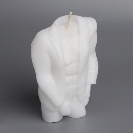 Figure candle "Male silhouette" in a jacket, 7.5x3x11 cm, white-1