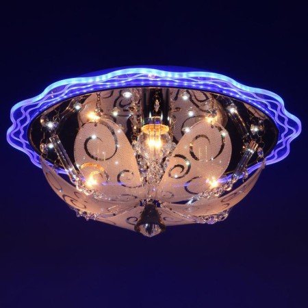 Economic light chandelier with PDU 33101/3 3x40W E27, LED backlight, chrome, 40x40x19 cm-4