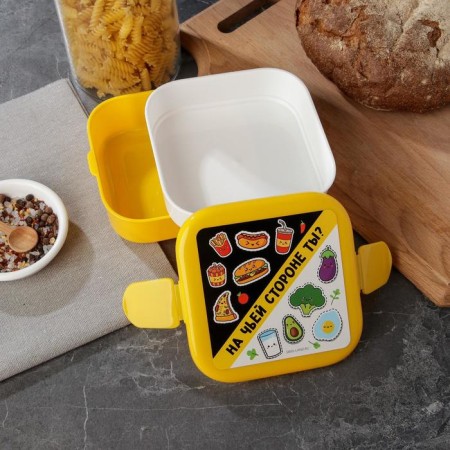 Lunch box two-level "whose side" compartments of 0.4 liters-1