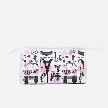 Cosmetic bag with lightning, white color-1