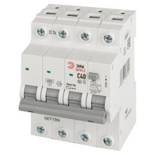 Автоматический выключатель дифференциального тока 4,5кА ЭРА SIMPLE D12E4C40AC30 АД-12 электронное 3P+N С40 30мА тип АС