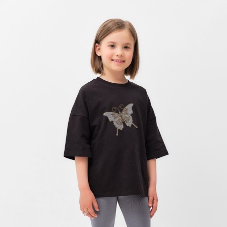 Thermal appliance "butterfly", with sequins, 9 × 10.5 cm, silver color/gold-2
