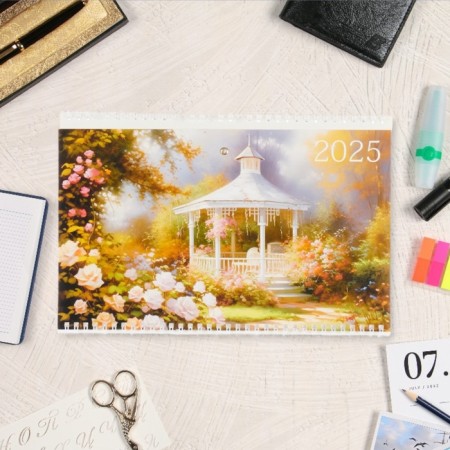 Calendar quarterly trio "Blooming Garden" 2025, 29.7 x 75 cm-1