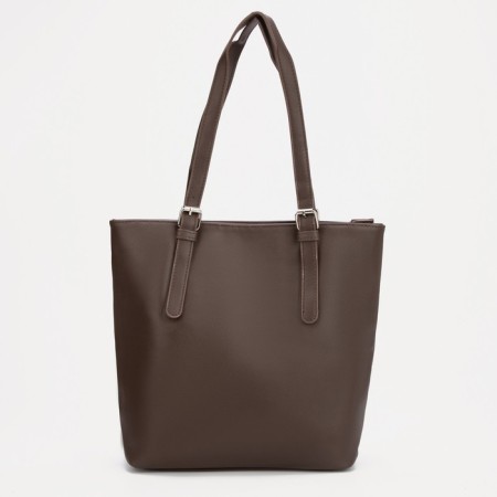 Luggage bag, external pocket, long belt, brown color