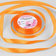Satin tape, 12 mm × 23 ± 1 m, color bright orange No. 25