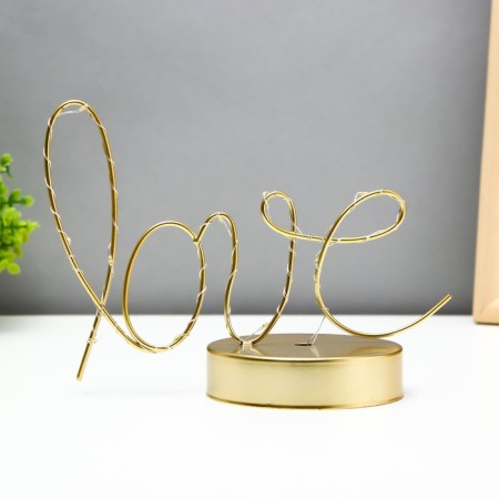 Nightlight "Love" LED from batteries 3haa gold 9.5x23x17.5 cm Risalux