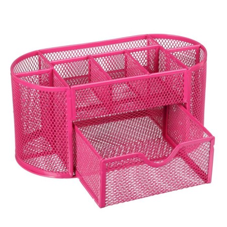Chancellery trifle stand 9 departments, mesh metal, pink-1