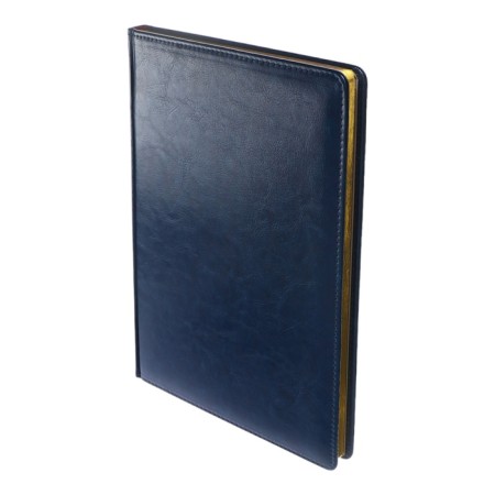 Diary of Leduced A4, 136 sheets of Sidney Nebraska, solid cover, artificial leather, gold cut, liesse, blue-2