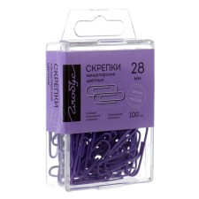 Office paper clips 28 mm, color 100 pieces Globus purple, Eurobox