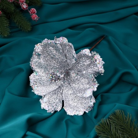 Decor "Snow Flower" 16x20 cm, silver