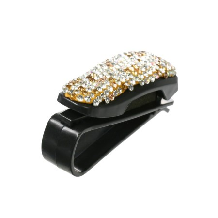 TORSO glasses holder, clamp with silver rhinestones, black-1