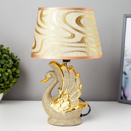 Table lamp "Swan" E14 40W gray-gold 15x19x32 cm Risalux