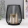 Summary metal, glass on 1 candle "Basket with rounded corners" black 15x12.5x12.5 cm 54140