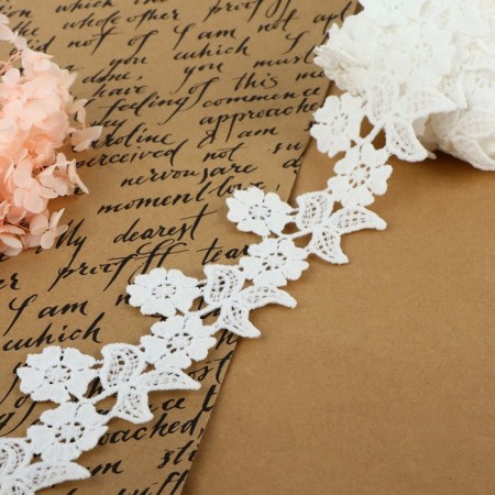 Lace Hipure, 50 mm × 14 ± 1 m, white color