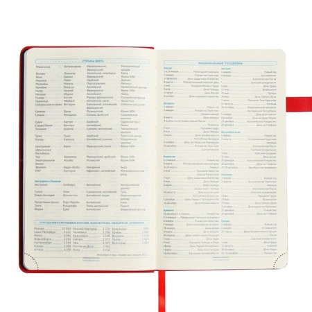 Diary of a low -up A5, 136 Premier sheets, solid cover, artificial leather, lies, magnetic refuge, beige block 70 g/m2, red-10