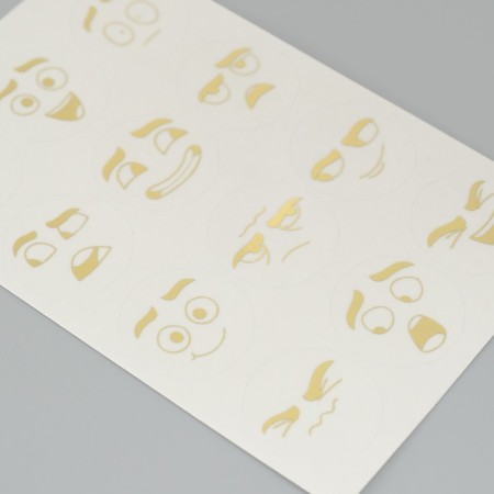 Stickers (stickers) "Smiley" 10x15 cm, color gold, 5-307-1