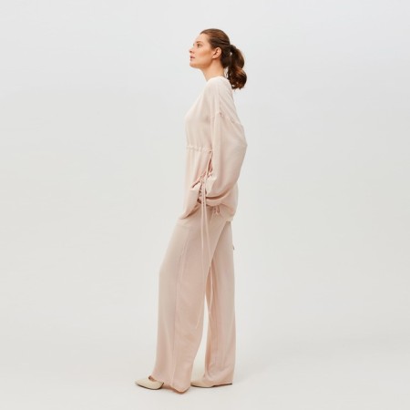 Women's costume (tunic, trousers) minku: casual collection beige color, size 42-1