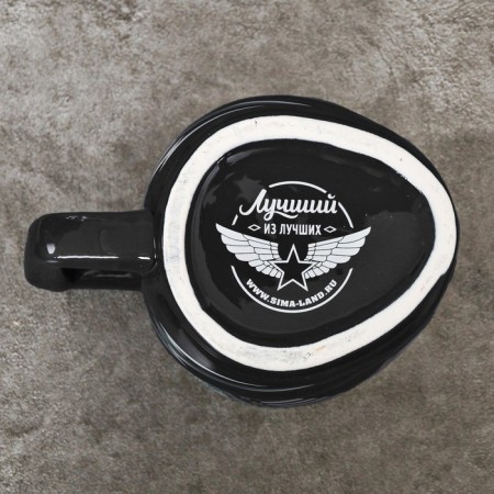 Ceramic “helmet” mug, black, 600 ml, black color-5