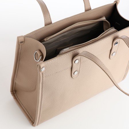 Women's bag with zipper, Textura, average size, beige color-7