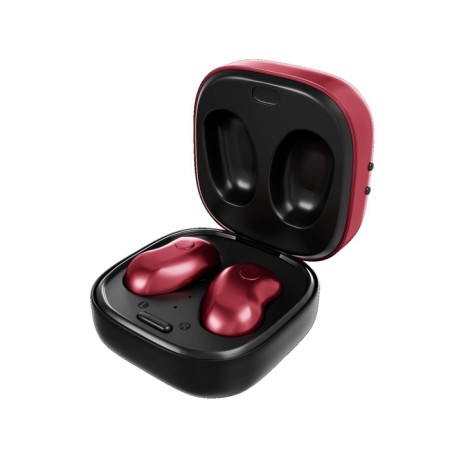 Headphones More Choice BW22S, TWS, wireless, vacuum, BT 5.1, 200mach, microphone, red-1