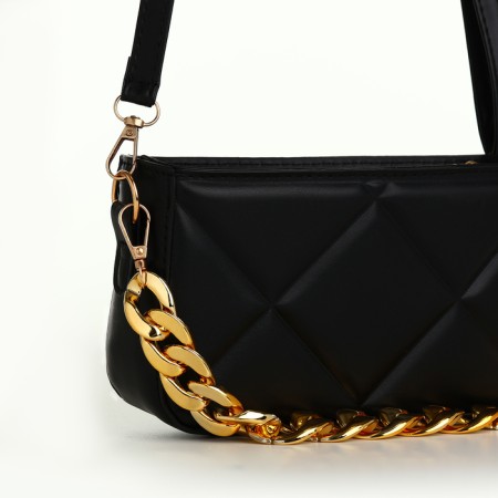 Bag Cross-Bodi with a zipper, black color-2