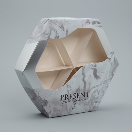 Confectionery box, packaging, "Pressent", 23 x 23x 4 cm-2