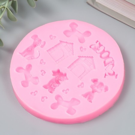 Molds Silicon "Pesiki and Buds" 17 objects 1x8.8x8.8 cm-1