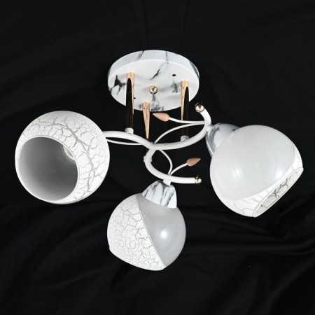 Front Economic light 10092/3MR+WT+GD WT, 3x60W, E27, 28x39x39 cm, white color