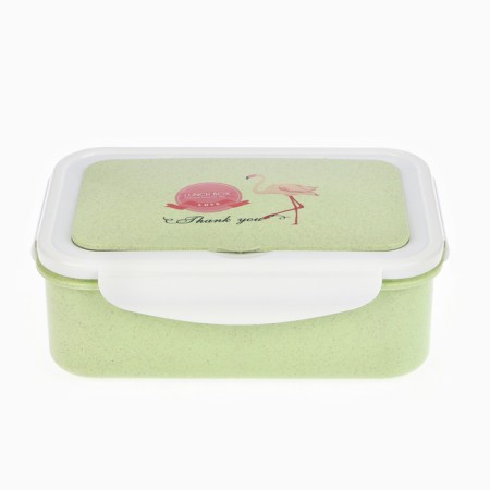 Lunch-Box "Flamingo", 1.4 l, 21.5 x 7.3 x 15 cm, green