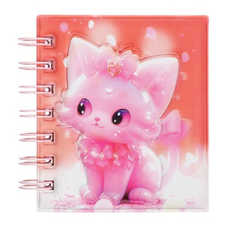 Notebook Gift Book on the crest 80l, line, color block, PVC Cat cover 3D (10x10.5cm) 10539