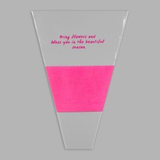 Packet stoop for flowers, with non -woven material, 26+7x37 cm, fuchsia