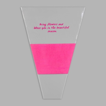 Packet stoop for flowers, with non -woven material, 26+7x37 cm, fuchsia