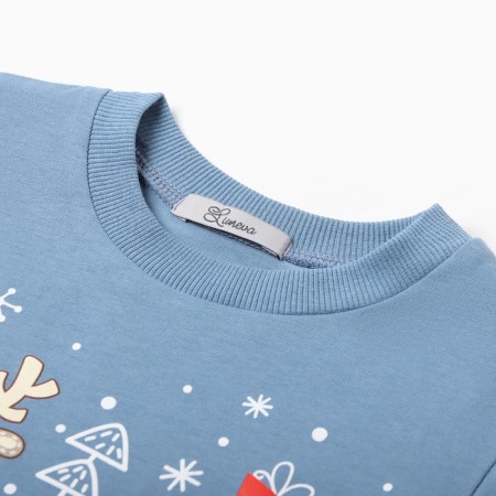 New Year. Pajama nursery (longshit/pants), gray color, height 122 cm-1