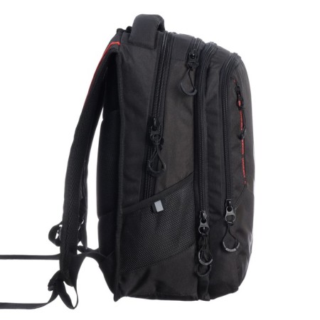 Youth backpack, 42 ​​x 31 x 22 cm, Grizzly 338, ergonomic back, laptop compartment, black/red RU-338-2_2-3