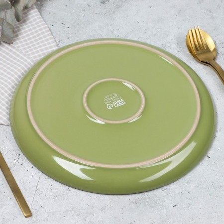 Ceramic plate "Olive", 26.5cm, green color-3