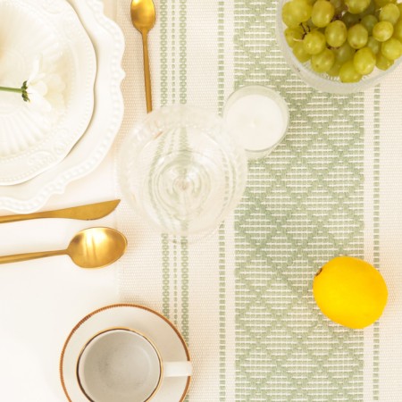 Ethel Scande -green path 38*150 cm, 50%cotton 50%linen-2