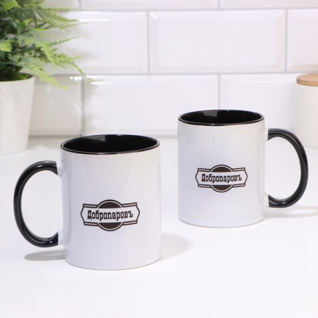 Mug, sublimation "Dobroparov", black bottom