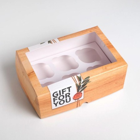 Capcake box, confectionery packaging, 6 cells for you 17 x 25 x 10 cm-2