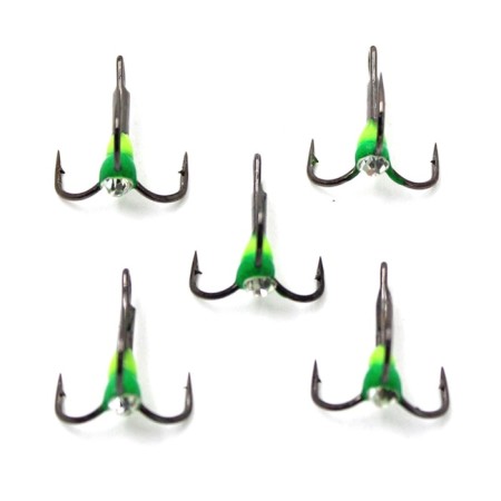 The hook-trinet of the NAMAZU traffic light with a drop and stone, size 8 int, yg color, 5 pcs.