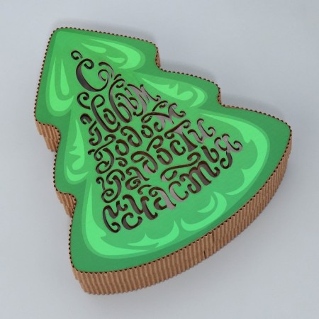 Gift box "Christmas tree", 23.3 x 19.5 x 5 cm, New Year-1
