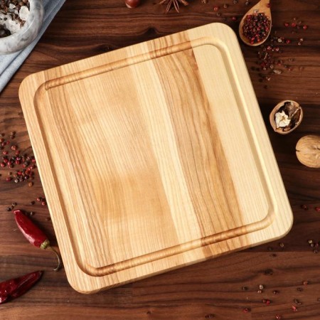 Menzhitsa is wooden, with a cutting board and a saucer, 25x25 cm, an array of ash-1