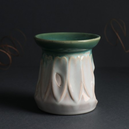 Aroma lace ceramics "Long sheet" Green 8.5x8.5x9.7 cm-2