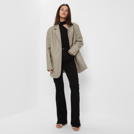 Women's jacket (eco-leather) Eco Leather, gray color, size 42-44