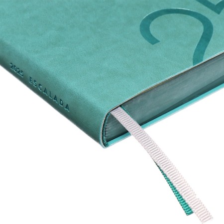 Dated 2025 diary, Escalada, A6+ 176 sheets, soft cover, artificial leather, pancake embossing, tinted block 70 g/m2, green-3