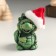 Souvenir ceramics "Green clay dragon in the New Year's cap" 5.8x5x7.5 cm